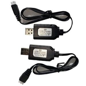 USB Smart Charging Cord XH-3P Connector with LED 7.4V 2S Lipo Battery 2PCS